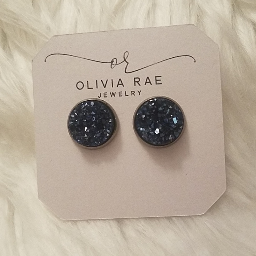 Baby Blue Druzy Earrings